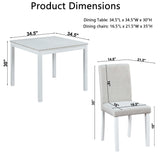 Dining Table Set With Crystal Decoration And Upholstered Chairs - Furniture Home Direct