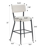 Modern Teddy Fabric Upholstered Bar Stools - Black Legs - Furniture Home Direct