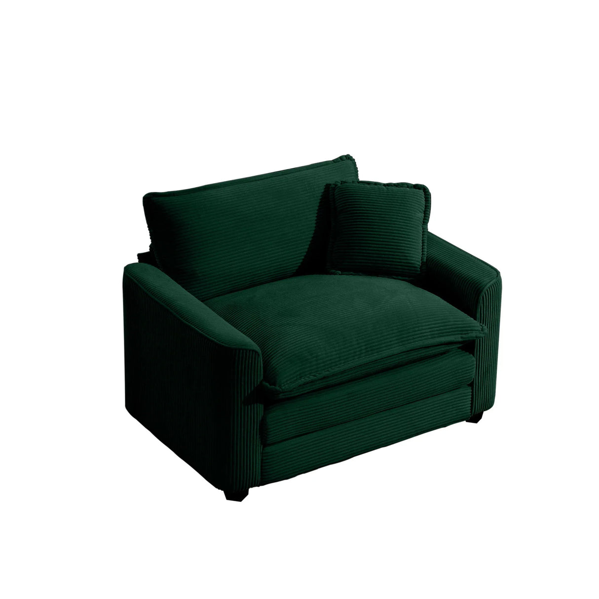 Modern Classic Corduroy Fabric Single Chair Deep Seat Sofa With Pillow - Furniture Home Direct