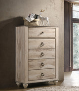 Bedroom Set King Bed With Dresser Nightstands White Wash - Furniture Home Direct