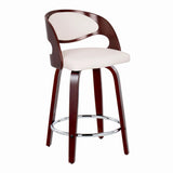 Pino - Mid Century Modern Fixed Height Barstool With Swivel With Round Footrest (Set of 2) - Furniture Home Direct