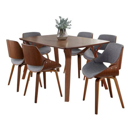 Folia Fabrizzi - 7 Piece Mid Century Modern Dining Set - Furniture Home Direct