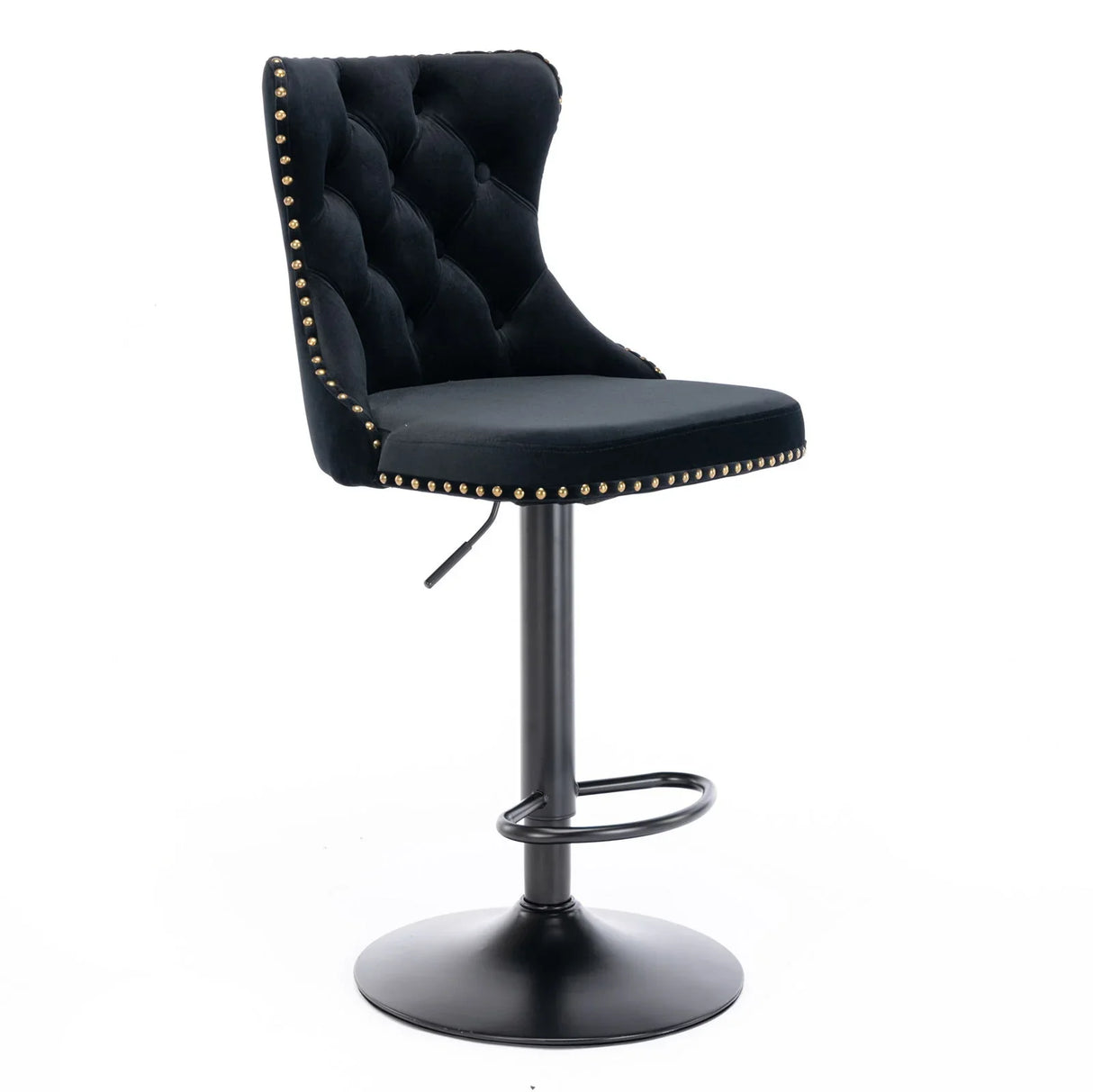 Swivel Velvet Barstools Adjusatble Seat Height, Modern Upholstered Bar Stools With Backs Comfortable Tufted For Home Pub And Kitchen Island (Set of 2) - Furniture Home Direct