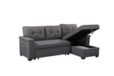 Nathan - Reversible Sleeper Sectional Sofa With Storage Chaise, USB Charging Ports And Pocket - Furniture Home Direct