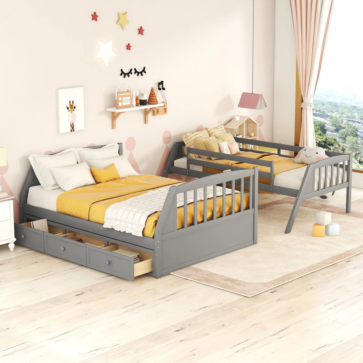 Bunk Bed With Drawers, Ladder And Storage Staircase - Furniture Home Direct