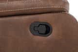 Reclining Sofa Faux Leather Manual Recline Comfort Brown - Furniture Home Direct
