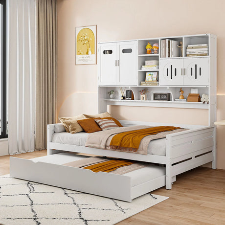 Daybed With All-In-One Cabinet And Shelf - Furniture Home Direct