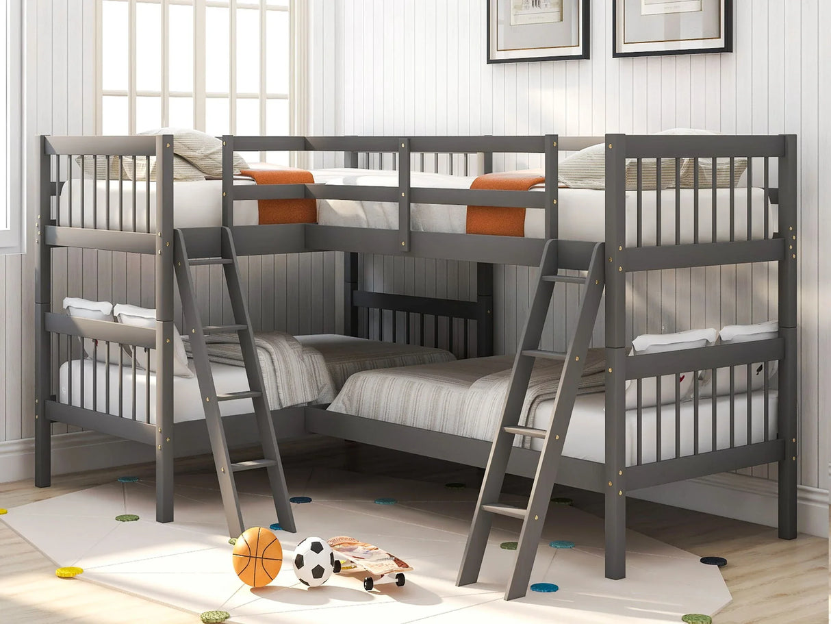 L Shaped Bunk Bed With Ladder - Furniture Home Direct