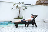 Outdoor Oversized Chaise Lounge Chair - Black - Furniture Home Direct
