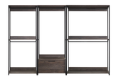 Closet System Industrial Metal Frame With Wood Panels Brown - Furniture Home Direct