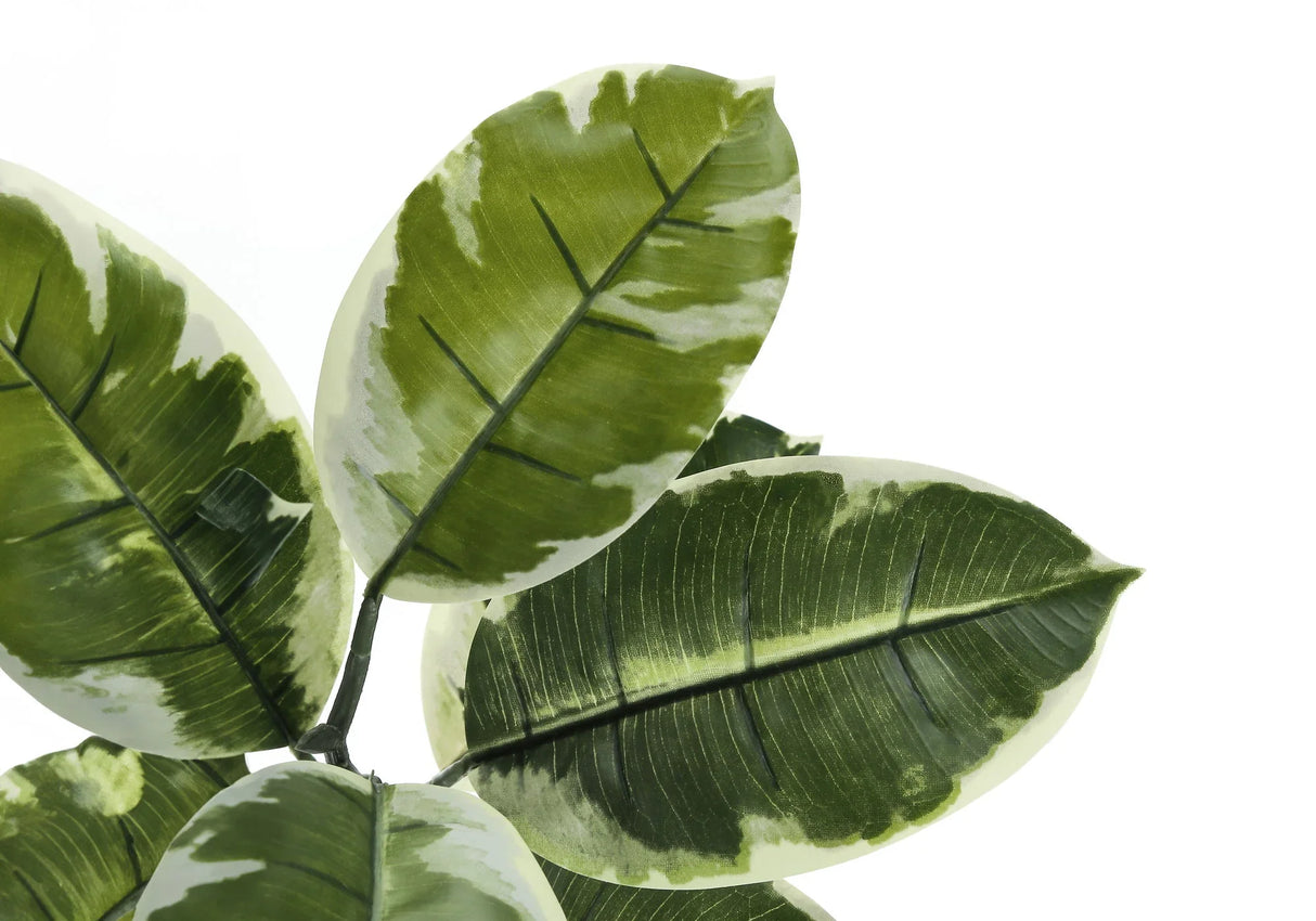52" Tall, Artificial Plant, Rubber Tree, Indoor, Fake, Floor, Greenery, Potted, Real Touch, Decorative - Green / Black - Furniture Home Direct
