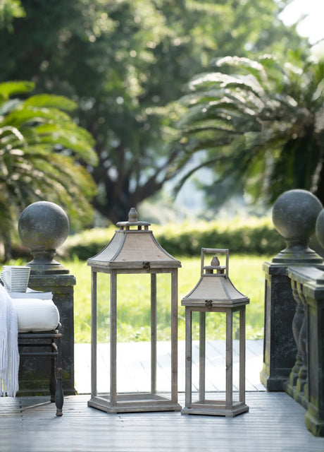 Candle Lantern Decorative, Hurricane Lantern Holder Decor For Indoor Outdoor, Home Garden Wedding - Ivory - Furniture Home Direct