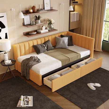 Upholstered Daybed, Sofa Bed Frame, No Box Spring Needed - Furniture Home Direct