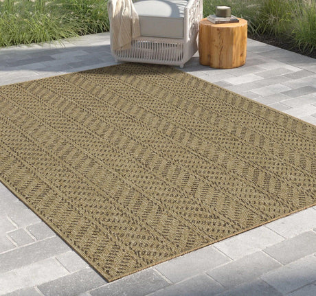 Earth - 7'10" X 10'3" Indoor, Outdoor Area Rug - Mocha, Natural - Furniture Home Direct