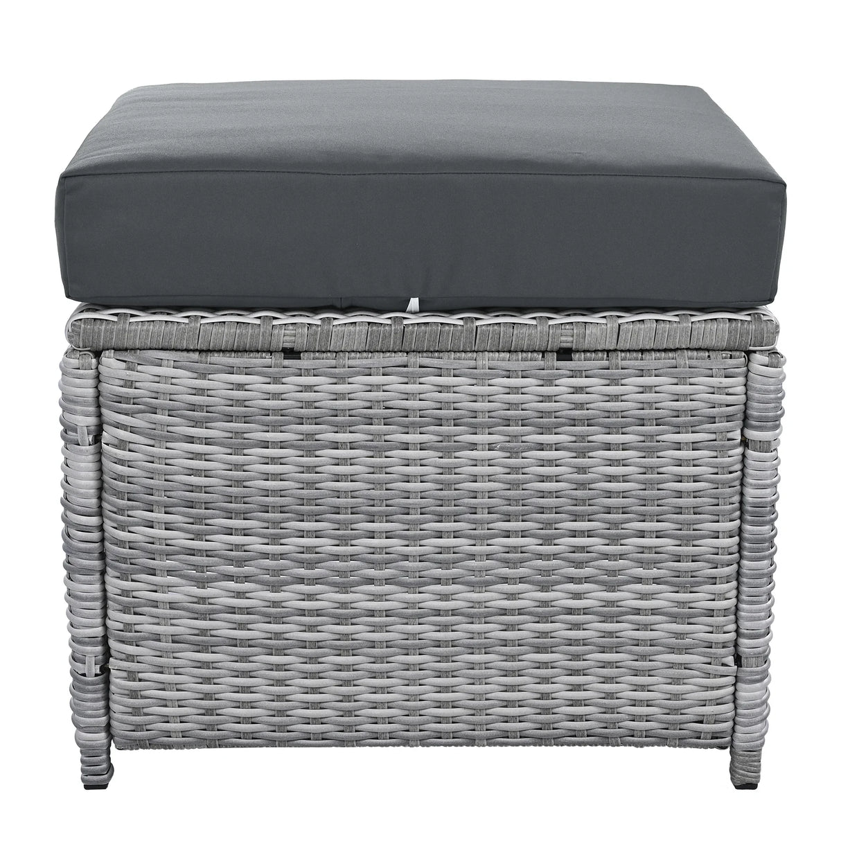 6 Piece Patio Set With An Adjustable Table, Recliners With Extendable Side Tables, And 2 Ottomans - Gray - Furniture Home Direct