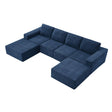 Modular U Shaped Sectional With Ottomans, Luxury Cloud Floor Couch With Deep Seat Fully Compressed Upholstered Sofa - Furniture Home Direct