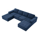 Modular U Shaped Sectional With Ottomans, Luxury Cloud Floor Couch With Deep Seat Fully Compressed Upholstered Sofa - Furniture Home Direct