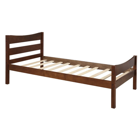 Twin Size Platform Bed With Headboard And Wooden Slat Support - Furniture Home Direct