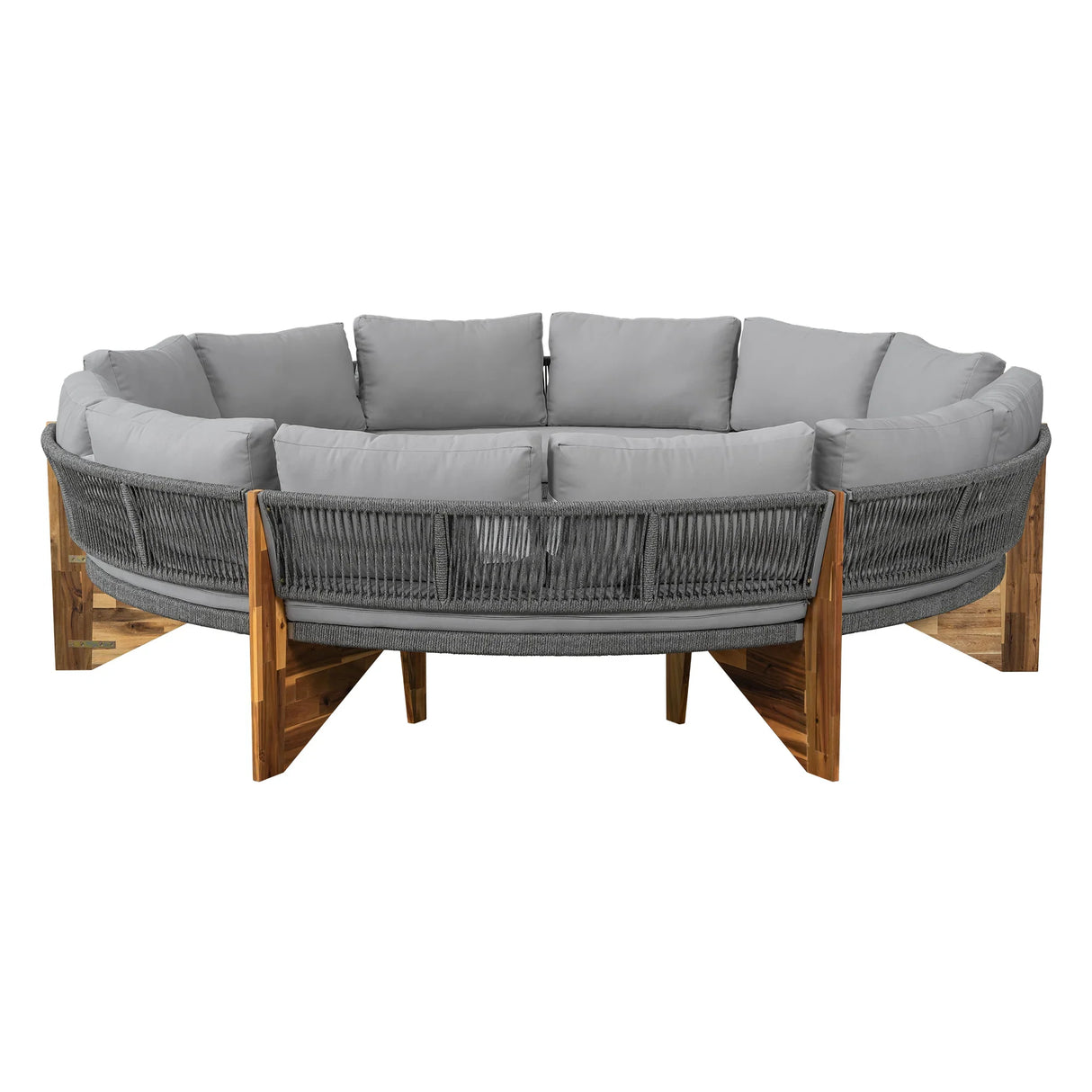 6 - Person Outdoor Sectional with Cushions and Coffee Table - Furniture Home Direct