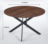 Mid-Century Dining Table For 4 - 6 People With Round MDF Table Top, Pedestal Dining Table, End Table Leisure Coffee Table, Cross Leg - Furniture Home Direct