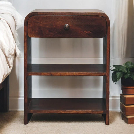 Aspen - Open Bedside Table - Dark Brown - Furniture Home Direct