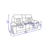 Clark - Blanche / Velvet Power Console Reclining LS With LED - Black - Furniture Home Direct