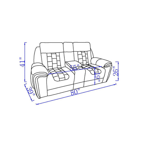 Clark - Blanche / Velvet Power Console Reclining LS With LED - Black - Furniture Home Direct