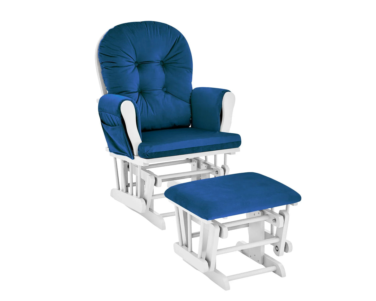 Mason - Glider And Ottoman White Wood - Furniture Home Direct