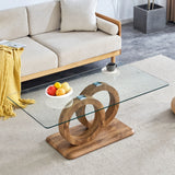 Contemporary Style Glass Top Coffee Table - Furniture Home Direct