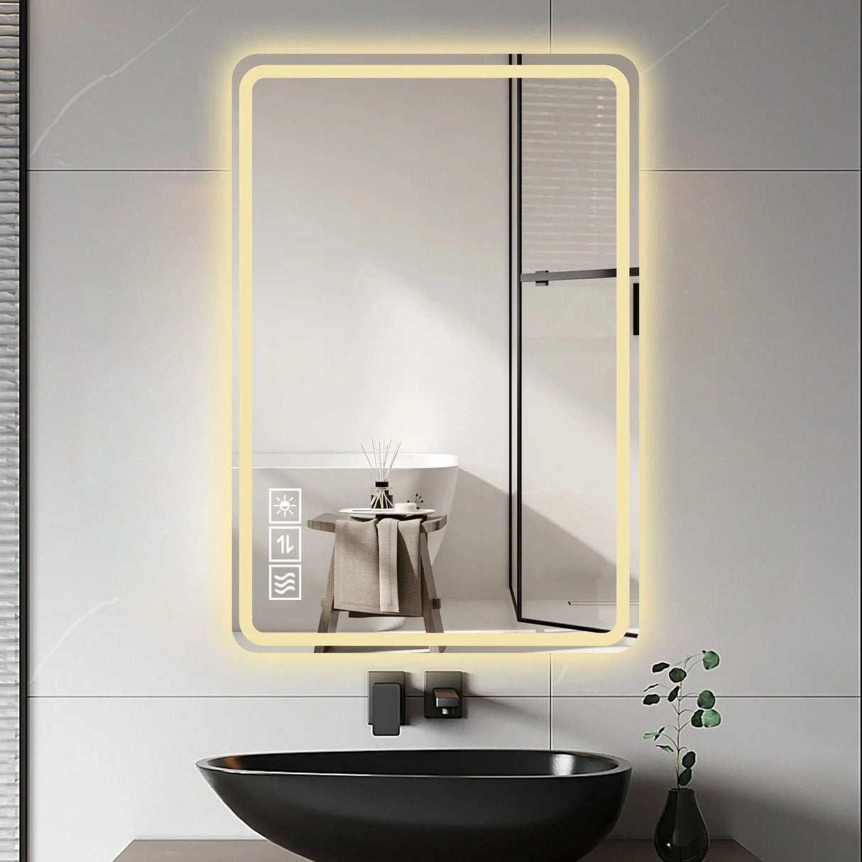 LED Bathroom Mirror, Anti Explosion Glass, Rust Resistant, Anti Fog, Tri Color - Furniture Home Direct