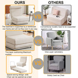 Foldable Single Chair Sofa Bed With Pillow, Easy To Store, Breathable And Wearable Linen - Furniture Home Direct