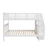Stairway Bunk Bed With Storage And Guard Rail For Bedroom - Furniture Home Direct
