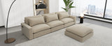 Cloud Sectional with Ottoman, Charging Ports and Three Back Pillows - Beige - Furniture Home Direct