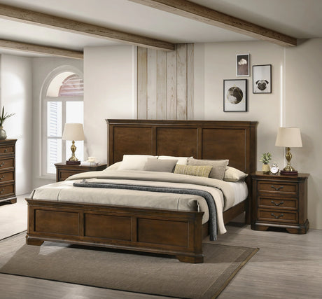 Bedroom Set Queen Bed Solid Wood Traditional Walnut Brown - Furniture Home Direct