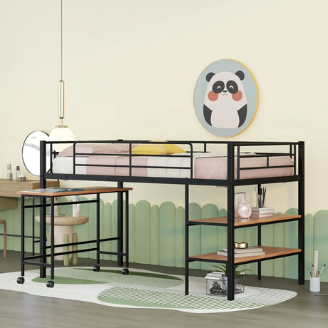 Loft Bed With Desk And Shelves - Furniture Home Direct