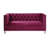 Heibero Loveseat - With 2 Pillows - Burgundy - Furniture Home Direct