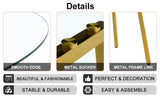Dining Table Round Glass Top With Gold Legs Transparent - Furniture Home Direct