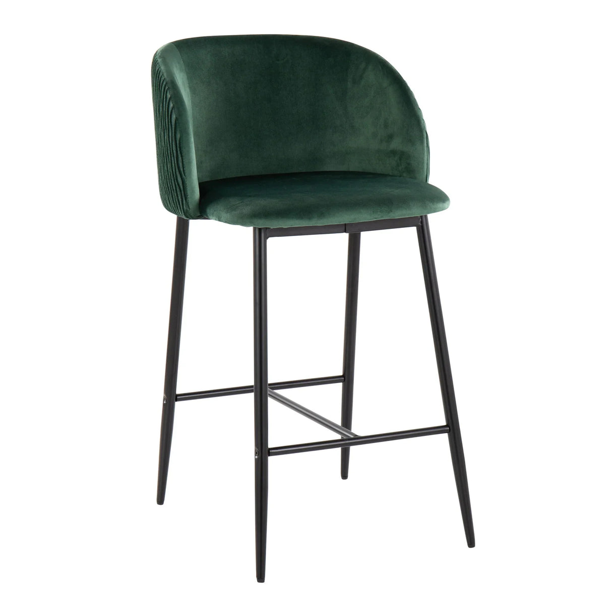 Fran - Pleated Waves Contemporary Fixed Height Counter Stool (Set of 2) - Furniture Home Direct