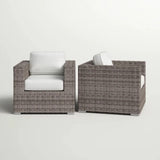 Grade - Club Patio Chair With Sunbrella Cushions Stylish And Durable Outdoor Seating For Ultimate Comfort (Set of 2) - Gray Mix / White - Furniture Home Direct