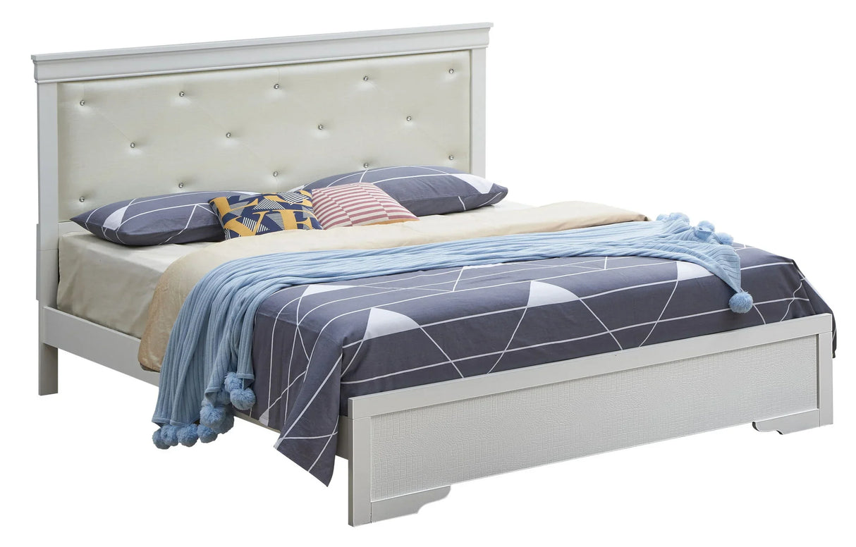 Chic Elegantly Designed Transitional Bed - Furniture Home Direct