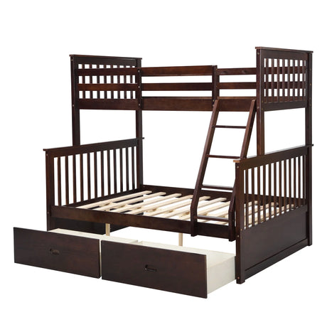 Bunk Bed With Ladder, And Safety Guard Rails - Furniture Home Direct