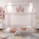 Metal Bed House Bed Frame With Fence - Furniture Home Direct