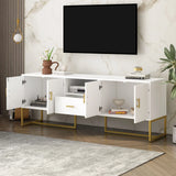 TV Cabinet With 1 Drawer, 2 Cabinets, Handles And Anti-Tip Device - Furniture Home Direct