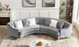 Grey Velvet Curved Sectional - Furniture Home Direct