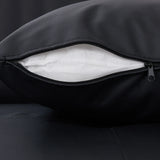 107 Inch Black Sectional With Round Storage Ottoman - Furniture Home Direct