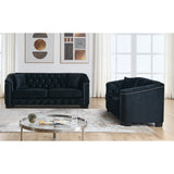 Sofa And Loveseat - Velvet Black - Furniture Home Direct
