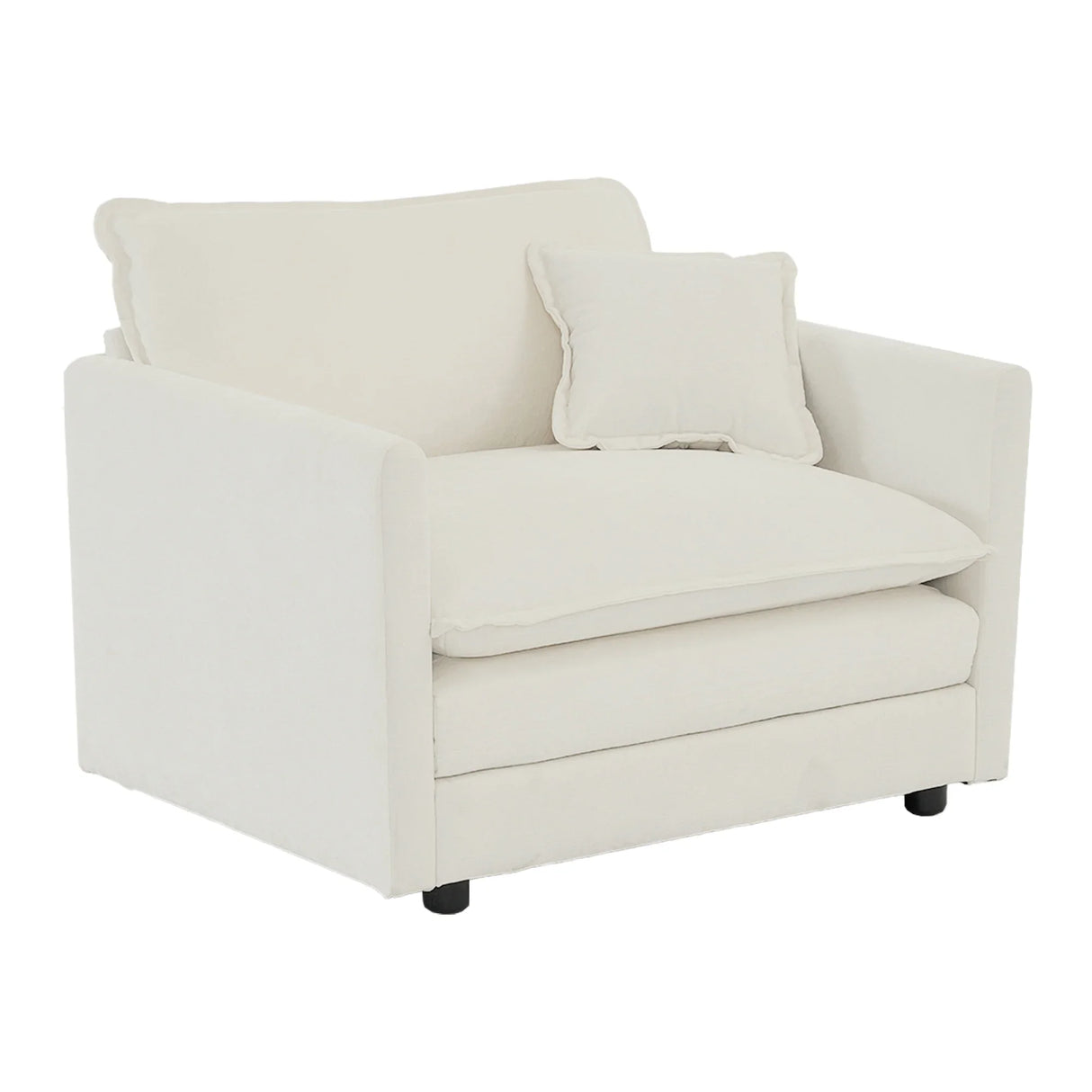 Accent Chair Set of 2 with Toss Pillows, White - Furniture Home Direct