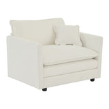 Accent Chair Set of 2 with Toss Pillows, White - Furniture Home Direct