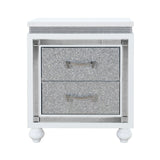 Full Bed Set Glam Mirrored Dresser Nightstand Mirror White - Furniture Home Direct