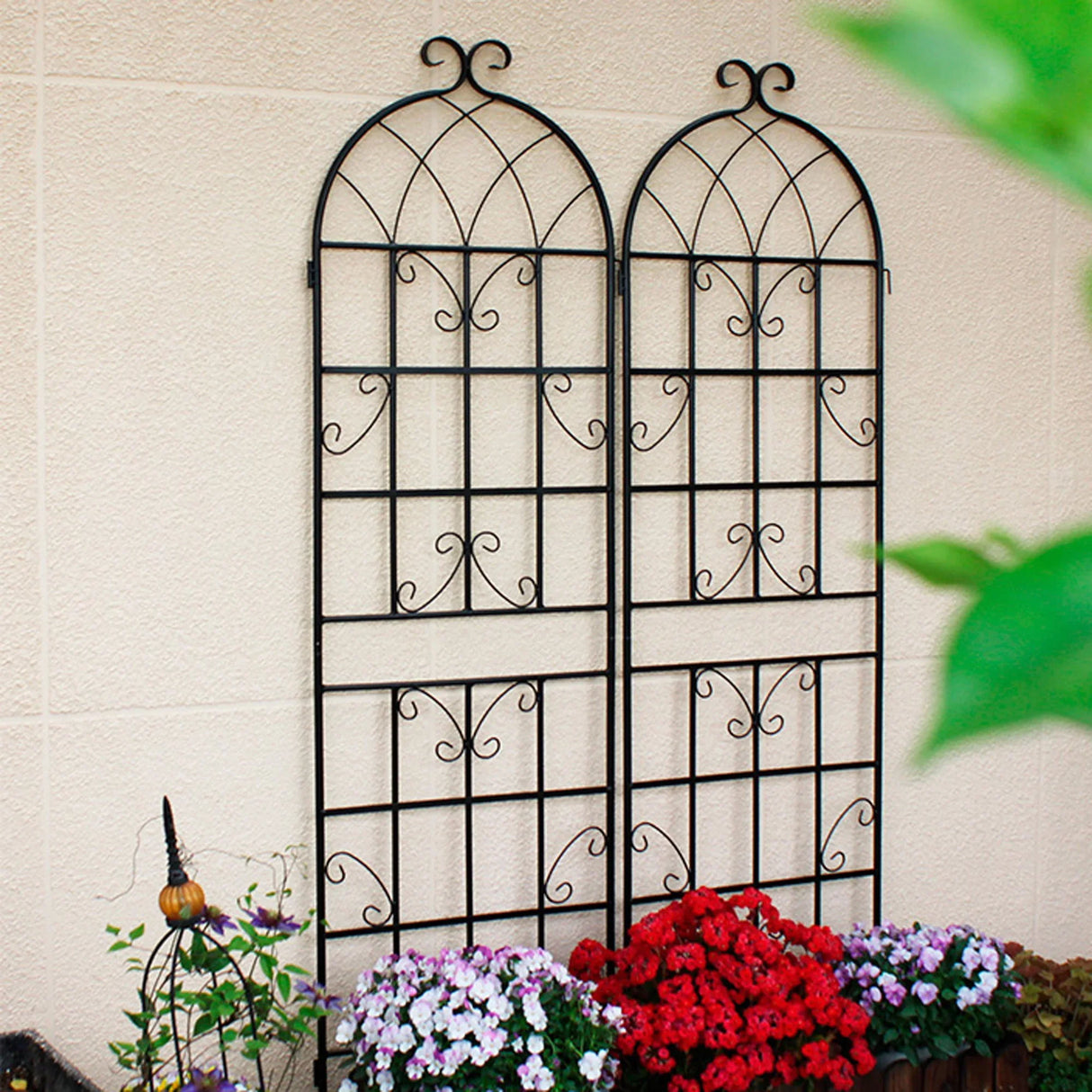 Metal Garden Rustproof Trellis For Climbing Plants Outdoor Flower Support - Furniture Home Direct
